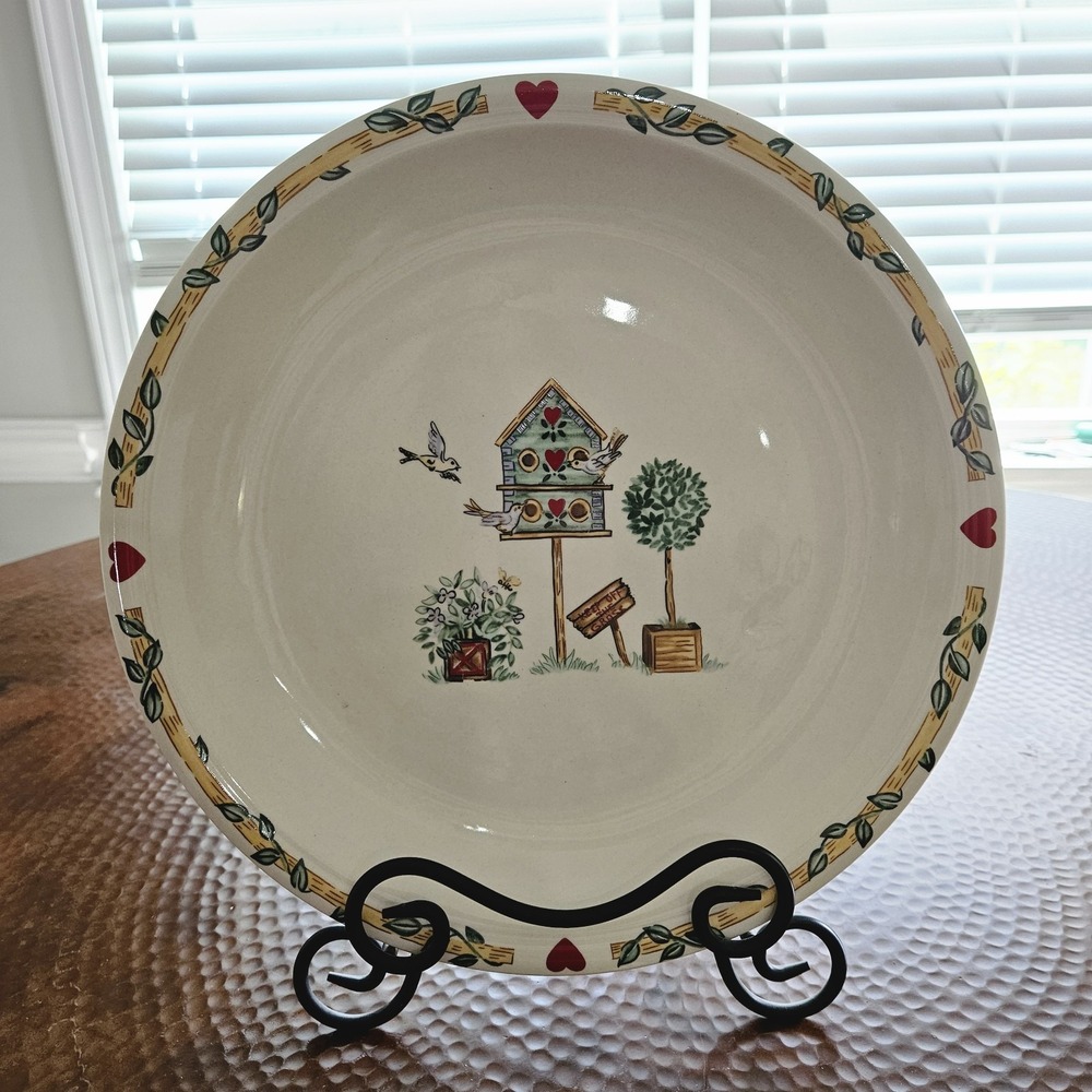 Thomson Pottery Birdhouse 12" Serving Chop Platter Ceramic Cottagecore Kitchen